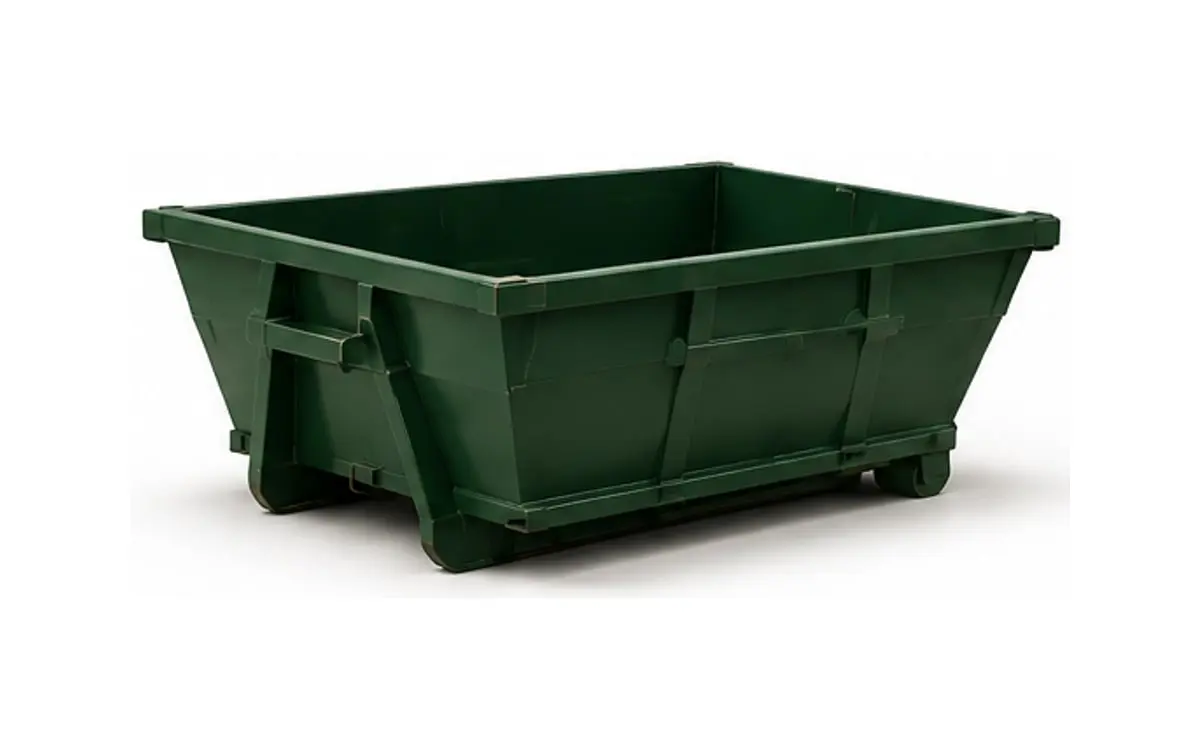 Petite benne de location verte, format compact